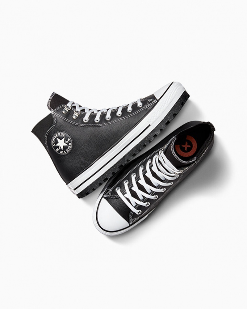 Converse Chuck Taylor All Star City Trek Nieprzemakalne Boot Czarne Białe Srebrne | 215340-IAU