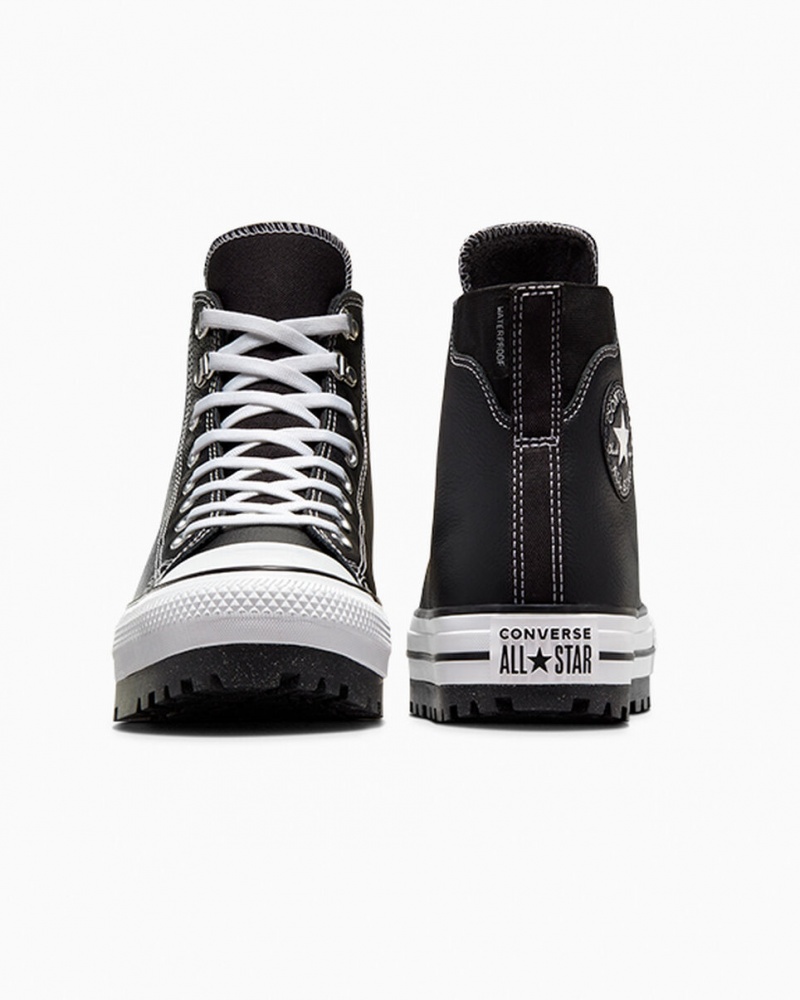 Converse Chuck Taylor All Star City Trek Nieprzemakalne Boot Czarne Białe Srebrne | 215340-IAU
