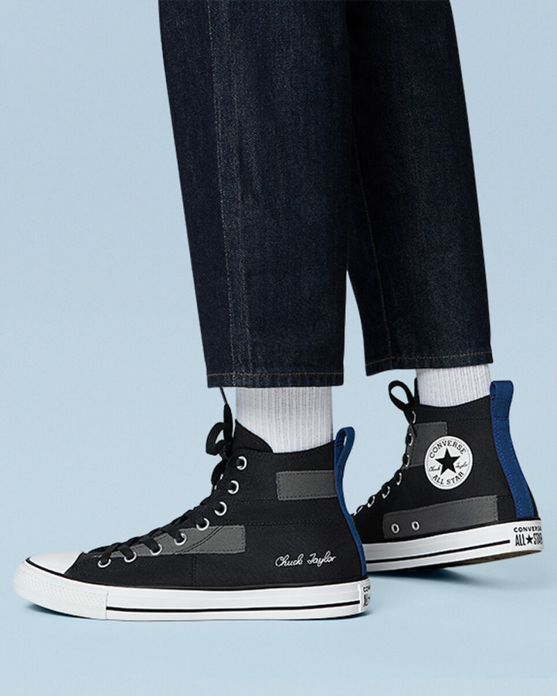 Converse Chuck Taylor All Star Desert Patchwork Czarne Niebieskie Białe | 528349-SIK