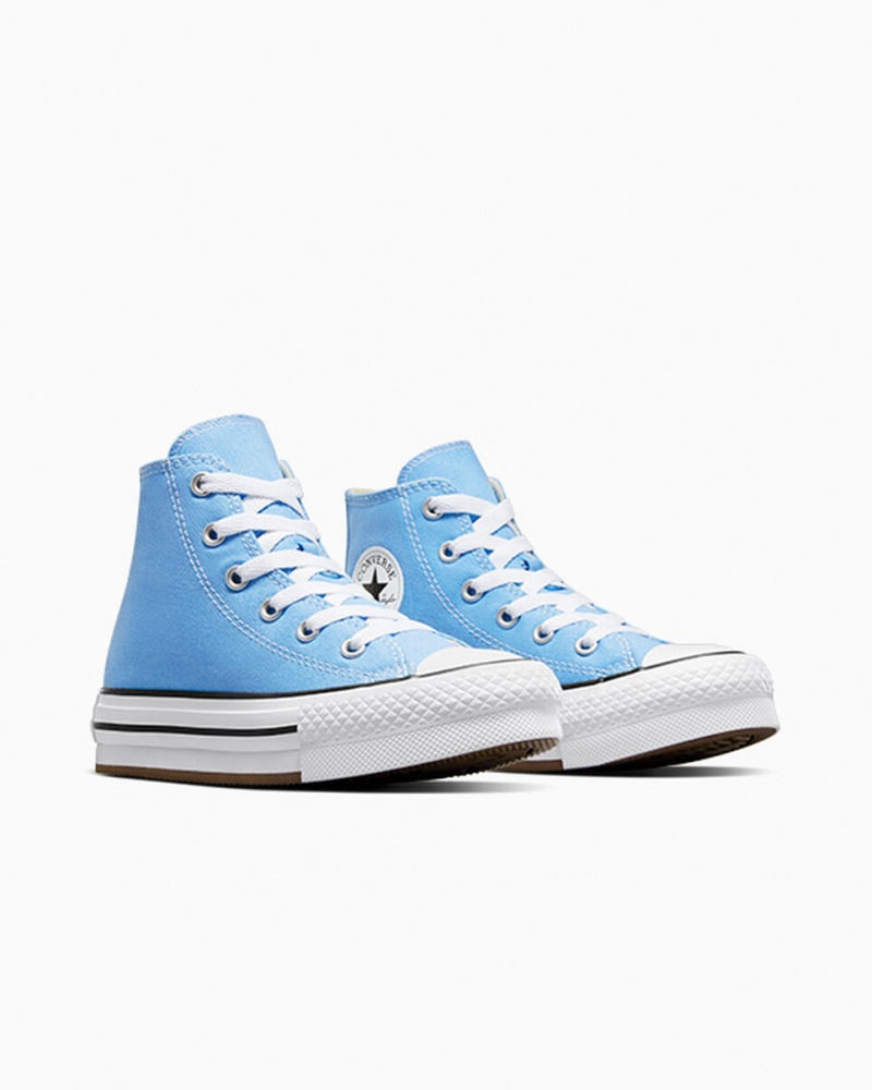 Converse Chuck Taylor All Star EVA Lift Platformie Seasonal Color Niebieskie Białe Czarne | 940521-JLG