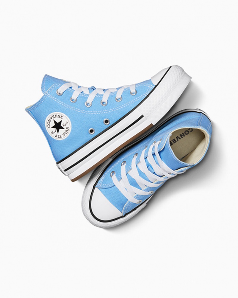 Converse Chuck Taylor All Star EVA Lift Platformie Seasonal Color Niebieskie Białe Czarne | 940521-JLG