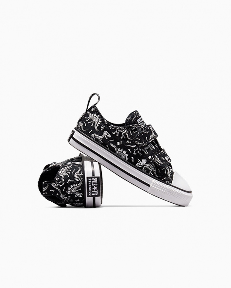 Converse Chuck Taylor All Star Easy-On Dinos Czarne Białe Białe | 705496-FKA