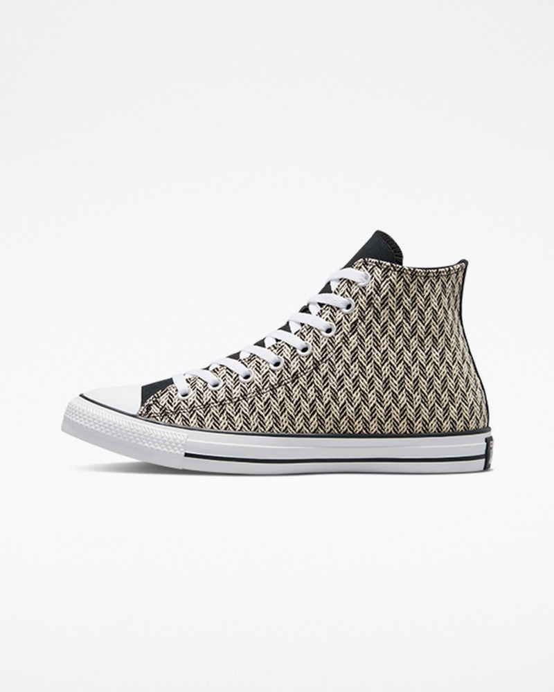 Converse Chuck Taylor All Star Herringbone Czarne Białe | 274593-JWI