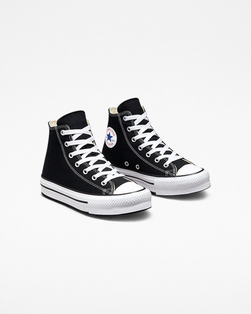 Converse Chuck Taylor All Star Lift Platformie Czarne Białe Czarne | 718954-OKW
