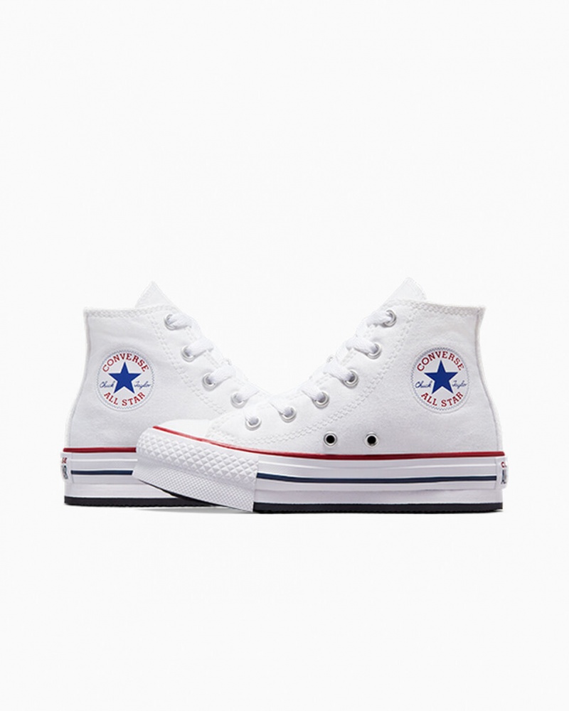 Converse Chuck Taylor All Star Lift Platformie Białe Granatowe | 743285-OZQ