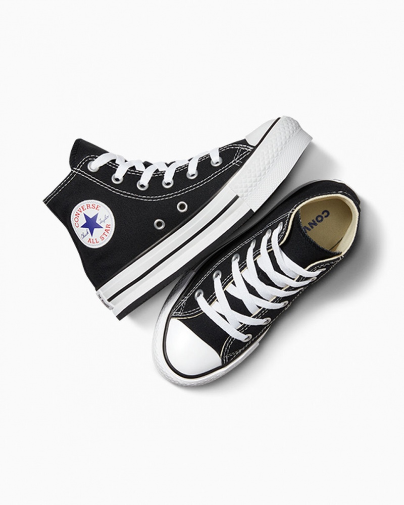 Converse Chuck Taylor All Star Lift Platformie Czarne Białe Czarne | 865024-JEK