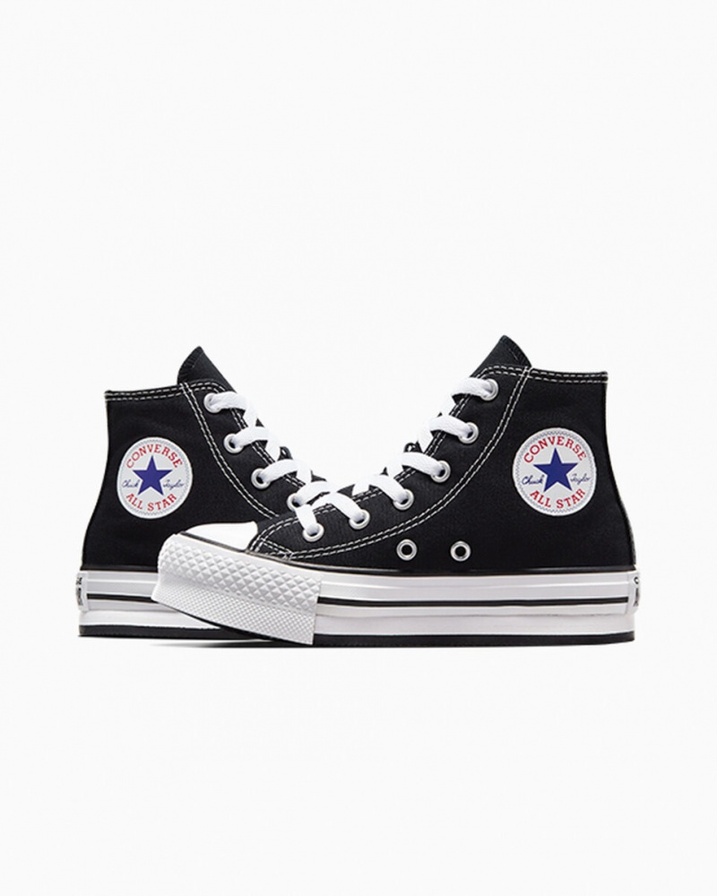 Converse Chuck Taylor All Star Lift Platformie Czarne Białe Czarne | 865024-JEK