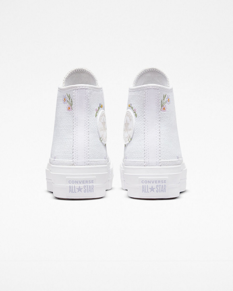 Converse Chuck Taylor All Star Lift Platformie Autumn Embroidery Białe | 025419-RDB