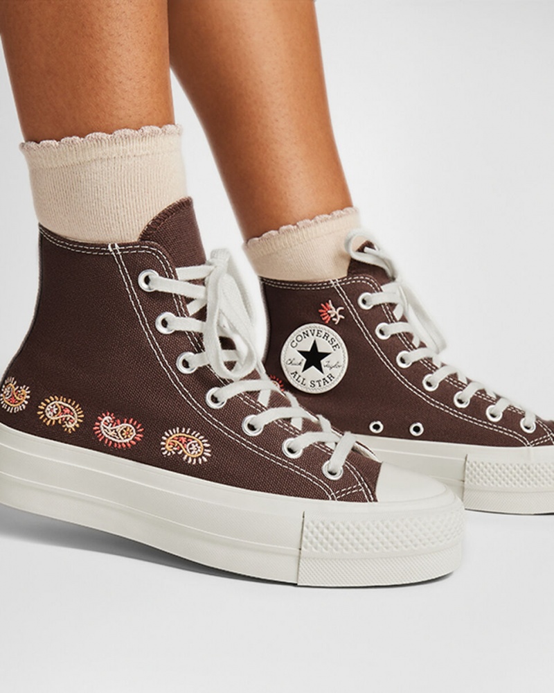Converse Chuck Taylor All Star Lift Platformie Crafted Evolution Brązowe Różowe | 412987-WXQ