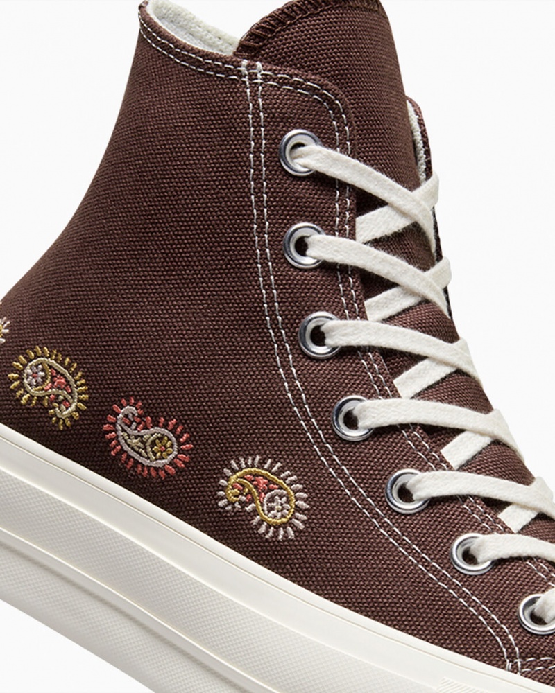 Converse Chuck Taylor All Star Lift Platformie Crafted Evolution Brązowe Różowe | 412987-WXQ