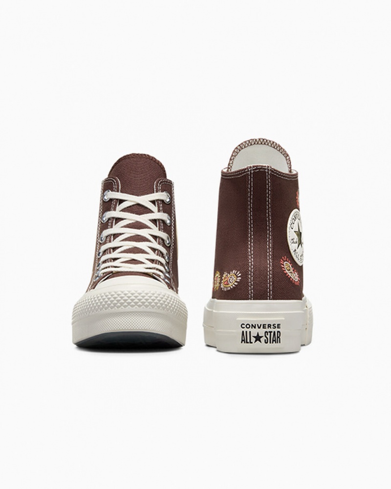 Converse Chuck Taylor All Star Lift Platformie Crafted Evolution Brązowe Różowe | 412987-WXQ