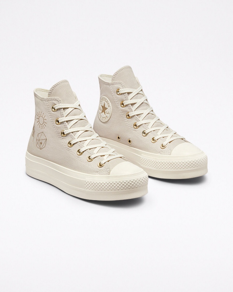 Converse Chuck Taylor All Star Lift Platformie Golden Elements Głęboka Złote | 274860-ABS