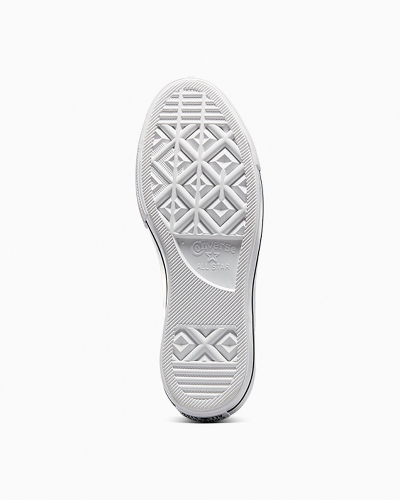 Converse Chuck Taylor All Star Lift Platformie Skórzane Białe Czarne Białe | 127463-HJC