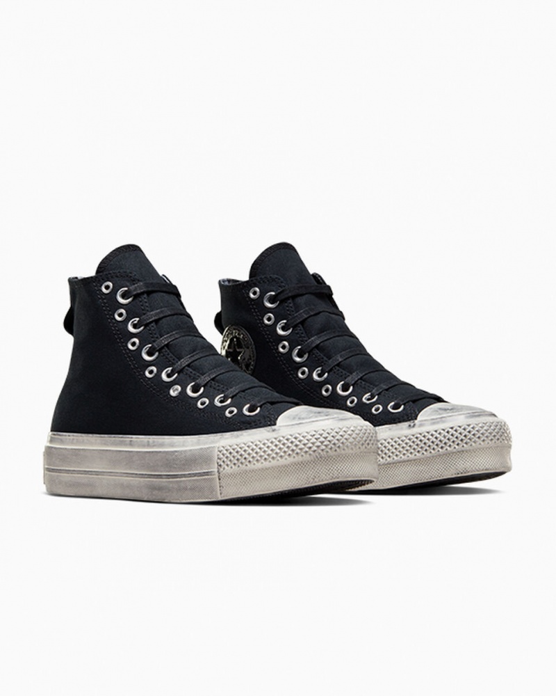 Converse Chuck Taylor All Star Lift Platformie Punk Czarne Czarne | 643925-NYO