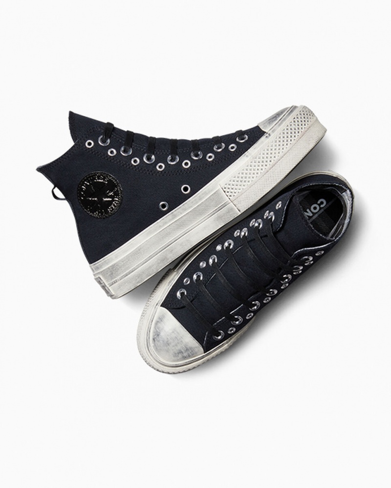 Converse Chuck Taylor All Star Lift Platformie Punk Czarne Czarne | 643925-NYO