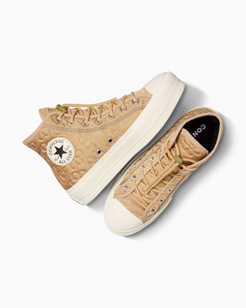 Converse Chuck Taylor All Star Lift Platformie Pikowana Khaki | 650437-BLR