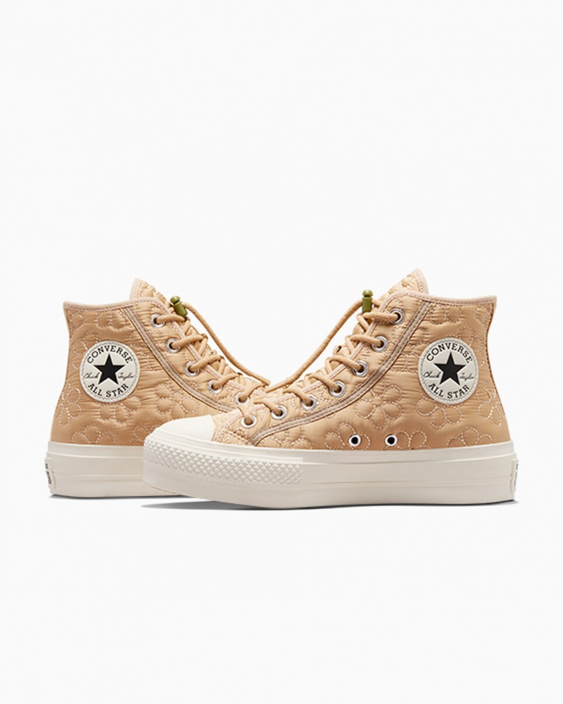 Converse Chuck Taylor All Star Lift Platformie Pikowana Khaki | 650437-BLR