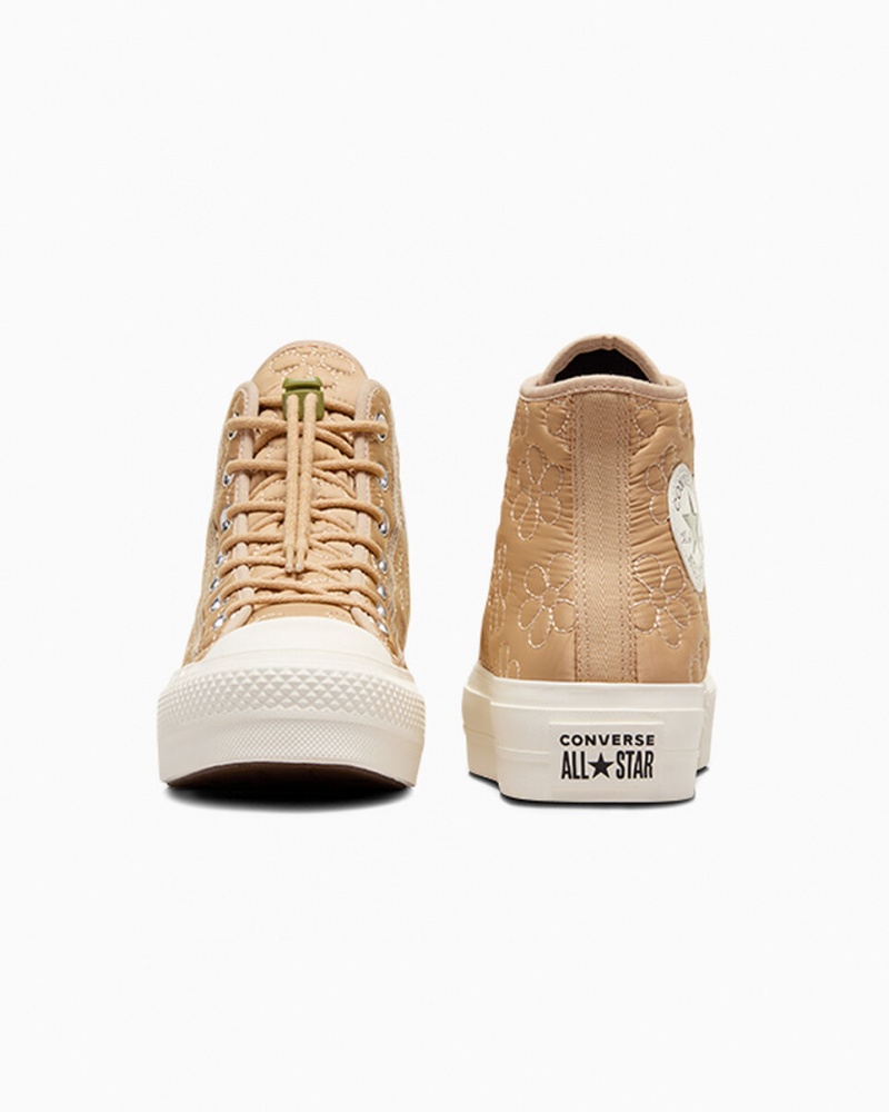 Converse Chuck Taylor All Star Lift Platformie Pikowana Khaki | 650437-BLR