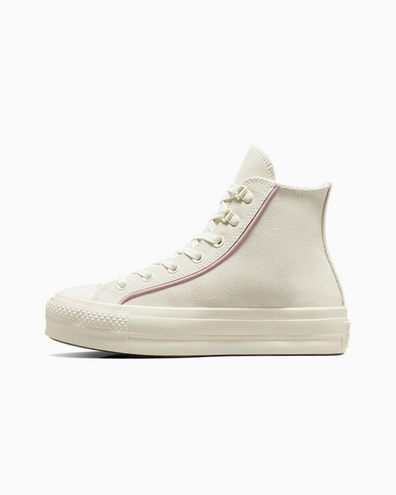 Converse Chuck Taylor All Star Lift Platformie Zamszowe Egret / Phantom Violet / Egret | 268510-RYG