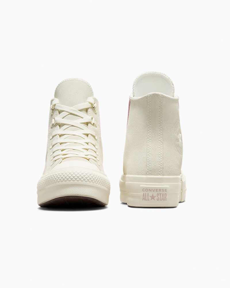 Converse Chuck Taylor All Star Lift Platformie Zamszowe Egret / Phantom Violet / Egret | 268510-RYG