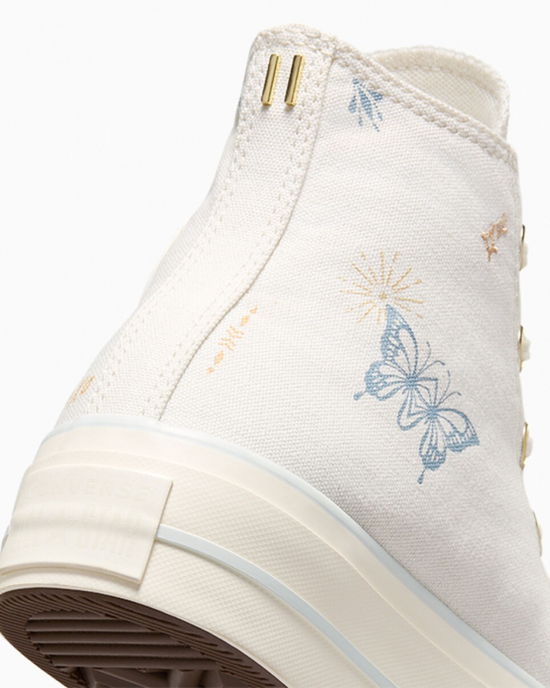 Converse Chuck Taylor All Star Lift Platformie Tiny Tattoos Białe Niebieskie | 872304-OYW