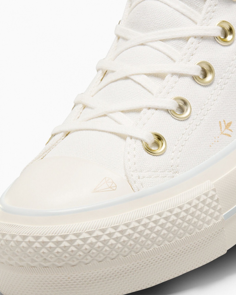 Converse Chuck Taylor All Star Lift Platformie Tiny Tattoos Białe Niebieskie | 872304-OYW