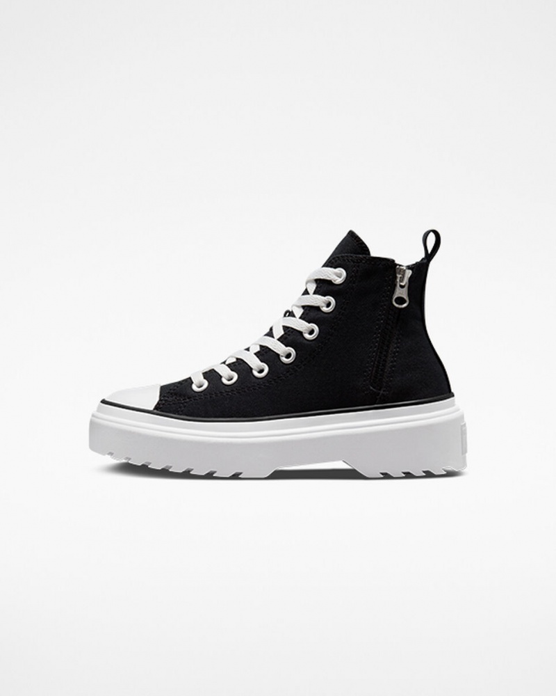 Converse Chuck Taylor All Star Lugged Lift Platformie Płócienne Czarne Czarne Białe | 719234-NOP