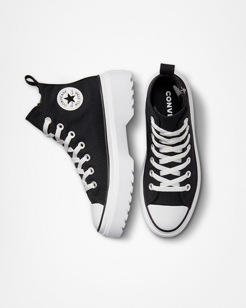 Converse Chuck Taylor All Star Lugged Lift Platformie Płócienne Czarne Czarne Białe | 719234-NOP