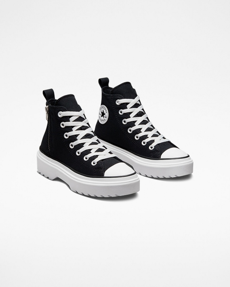 Converse Chuck Taylor All Star Lugged Lift Platformie Płócienne Czarne Czarne Białe | 719234-NOP