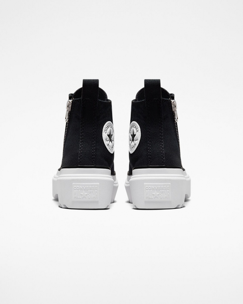 Converse Chuck Taylor All Star Lugged Lift Platformie Płócienne Czarne Czarne Białe | 719234-NOP
