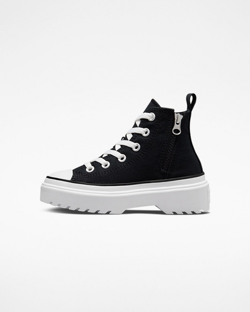 Converse Chuck Taylor All Star Lugged Lift Platformie Płócienne Czarne Czarne Białe | 790158-KBI