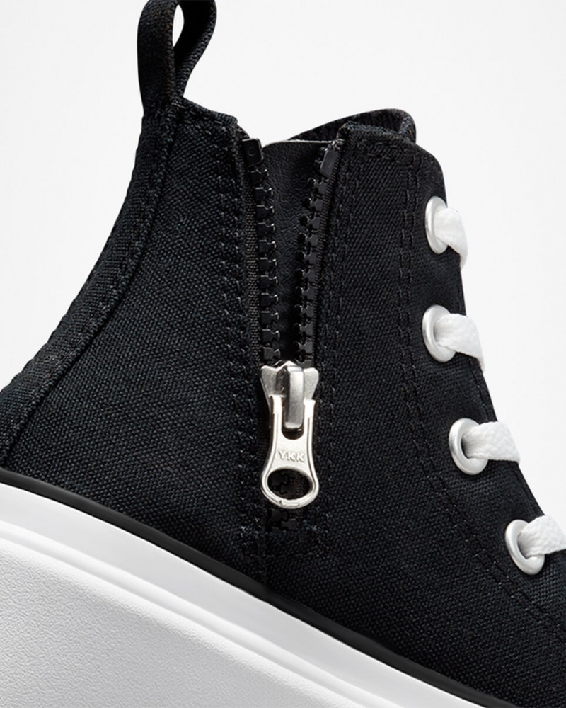 Converse Chuck Taylor All Star Lugged Lift Platformie Płócienne Czarne Czarne Białe | 790158-KBI