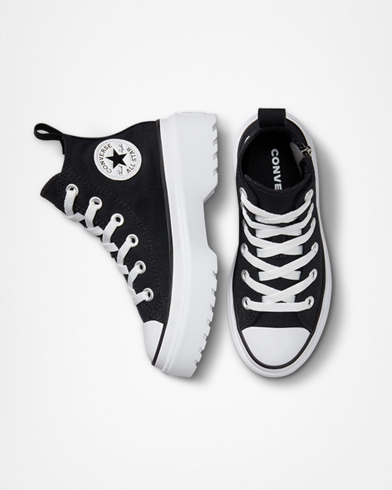 Converse Chuck Taylor All Star Lugged Lift Platformie Płócienne Czarne Czarne Białe | 790158-KBI