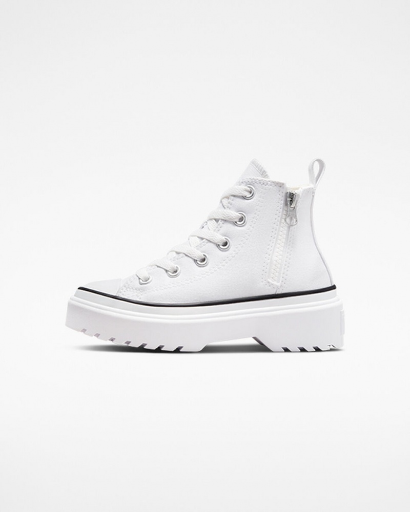 Converse Chuck Taylor All Star Lugged Lift Platformie Płócienne Białe Białe Czarne | 264509-BSZ
