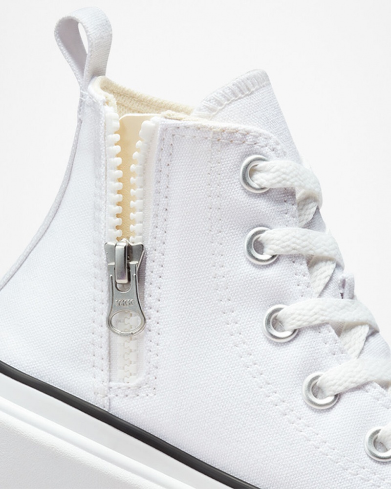 Converse Chuck Taylor All Star Lugged Lift Platformie Płócienne Białe Białe Czarne | 264509-BSZ
