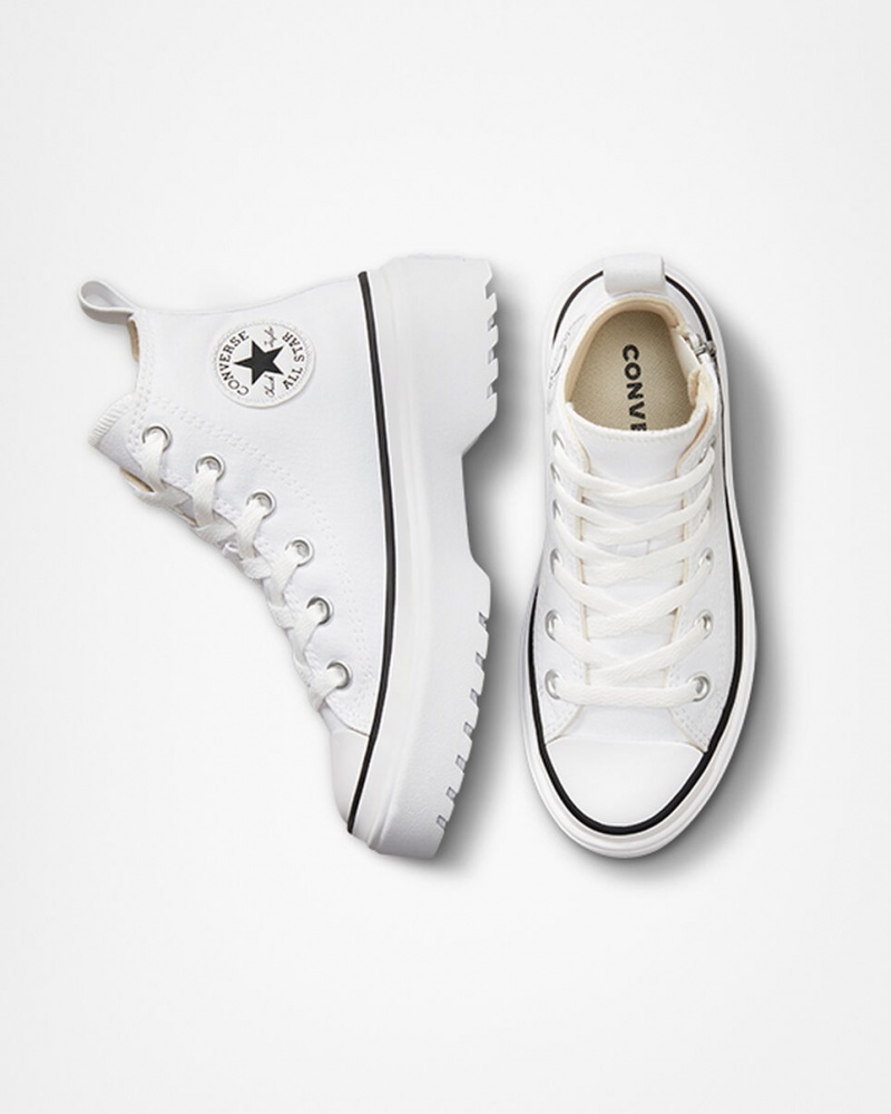 Converse Chuck Taylor All Star Lugged Lift Platformie Płócienne Białe Białe Czarne | 264509-BSZ