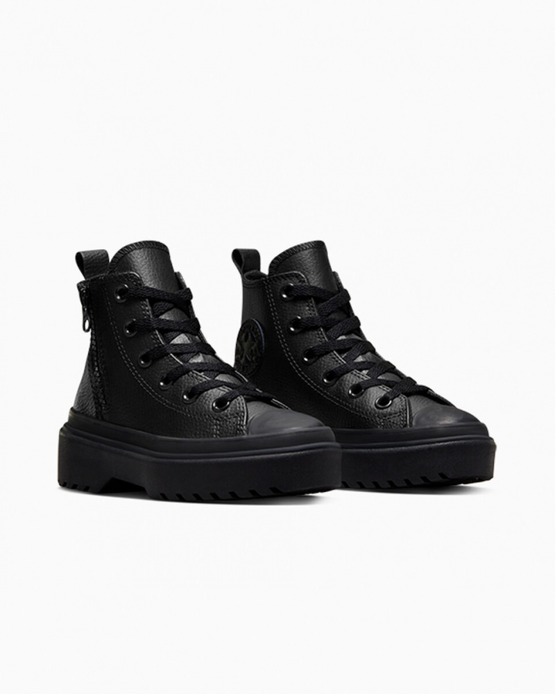 Converse Chuck Taylor All Star Lugged Lift Platformie Skórzane Czarne Czarne Czarne | 052146-IKC