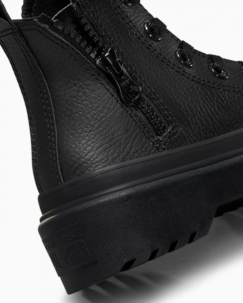 Converse Chuck Taylor All Star Lugged Lift Platformie Skórzane Czarne Czarne Czarne | 052146-IKC