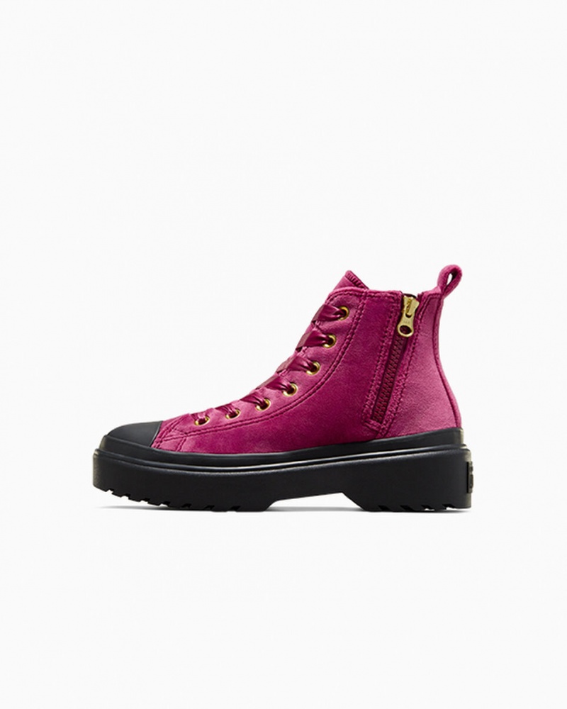 Converse Chuck Taylor All Star Lugged Lift Platformie Velvet Czarne Czarne | 928031-TVY