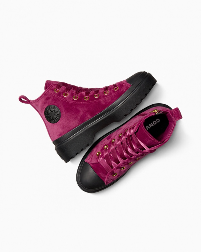 Converse Chuck Taylor All Star Lugged Lift Platformie Velvet Czarne Czarne | 928031-TVY