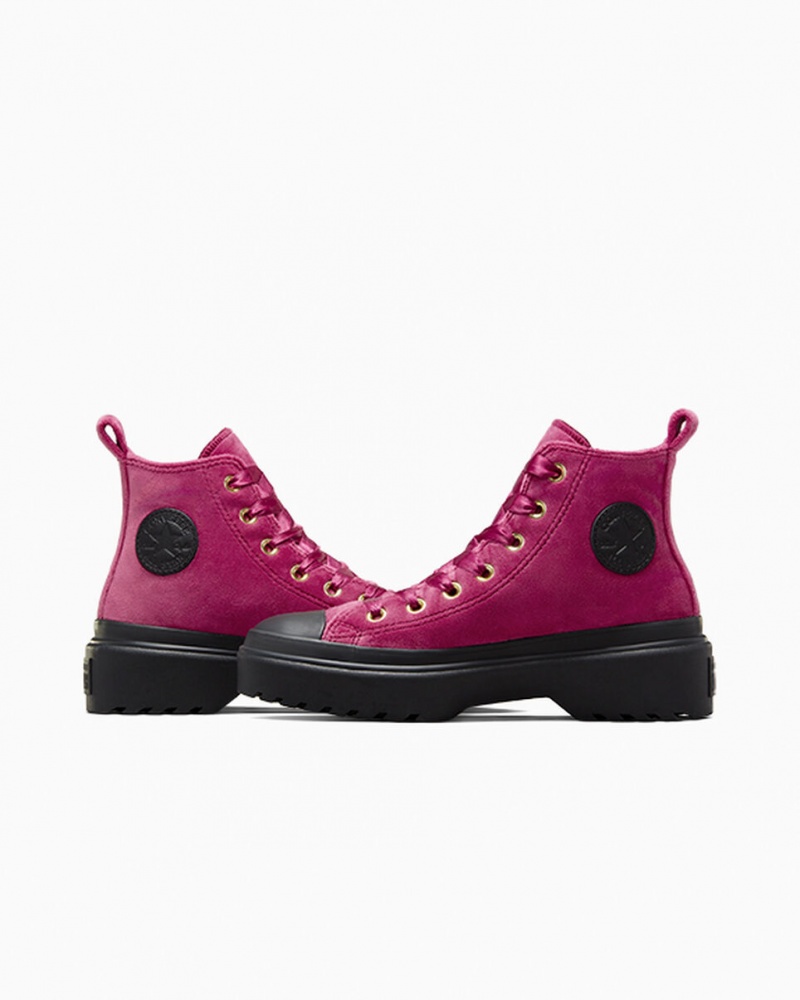 Converse Chuck Taylor All Star Lugged Lift Platformie Velvet Czarne Czarne | 928031-TVY