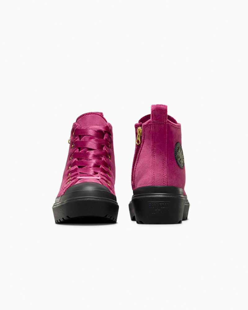 Converse Chuck Taylor All Star Lugged Lift Platformie Velvet Czarne Czarne | 021759-NFP