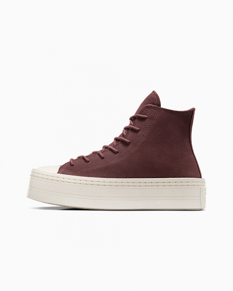 Converse Chuck Taylor All Star Modern Lift Platformie Zamszowe Brązowe | 081932-PLS
