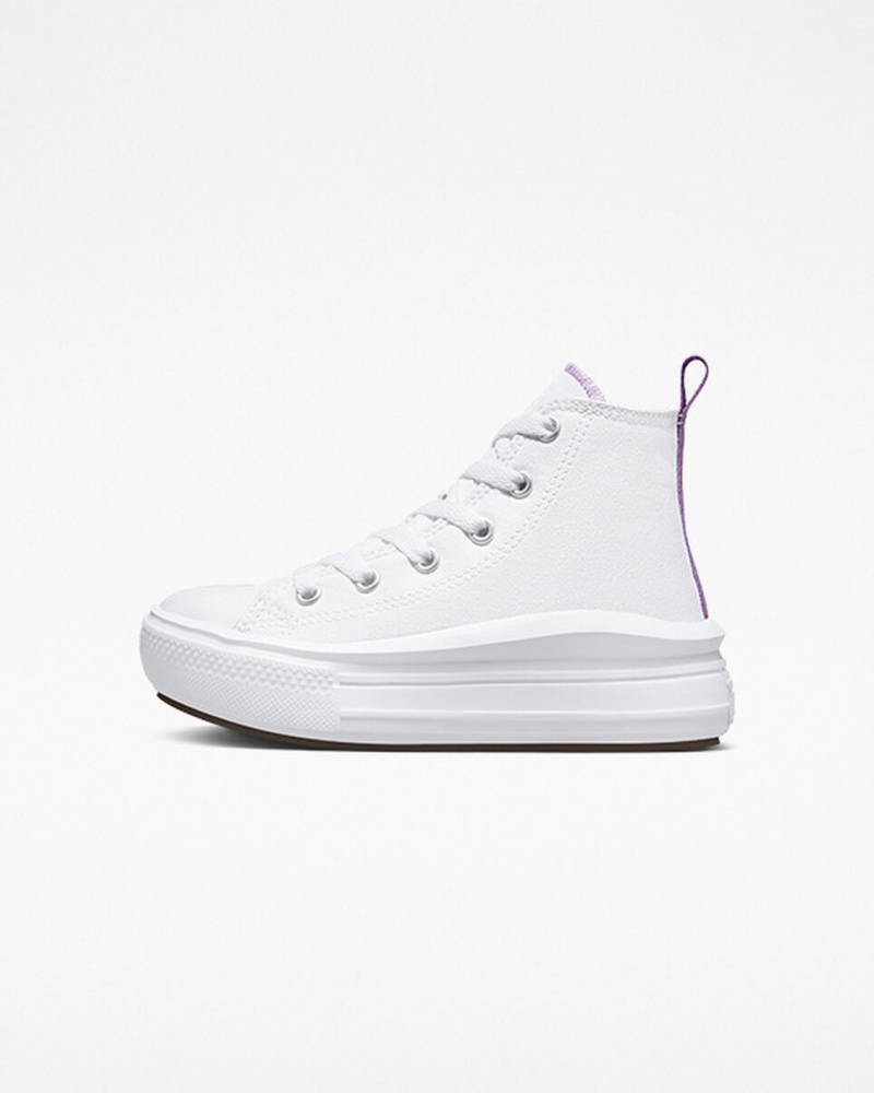 Converse Chuck Taylor All Star Move Platformie Białe Fioletowe Białe | 968413-ZLR