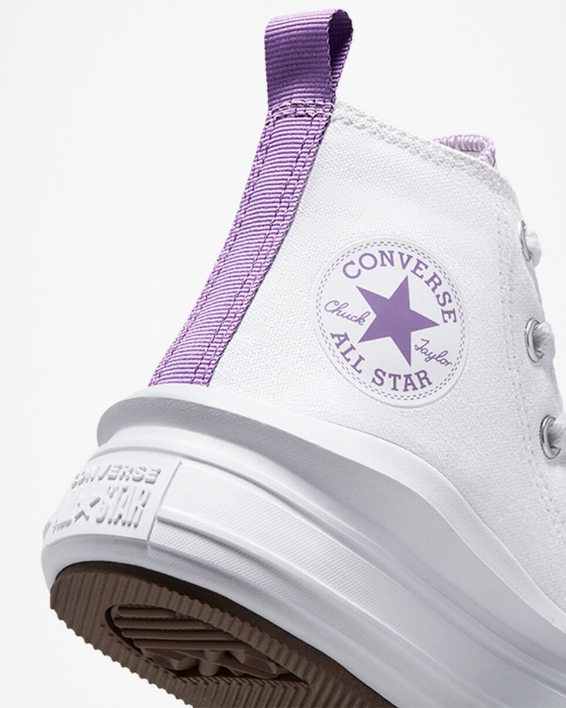 Converse Chuck Taylor All Star Move Platformie Białe Fioletowe Białe | 968413-ZLR