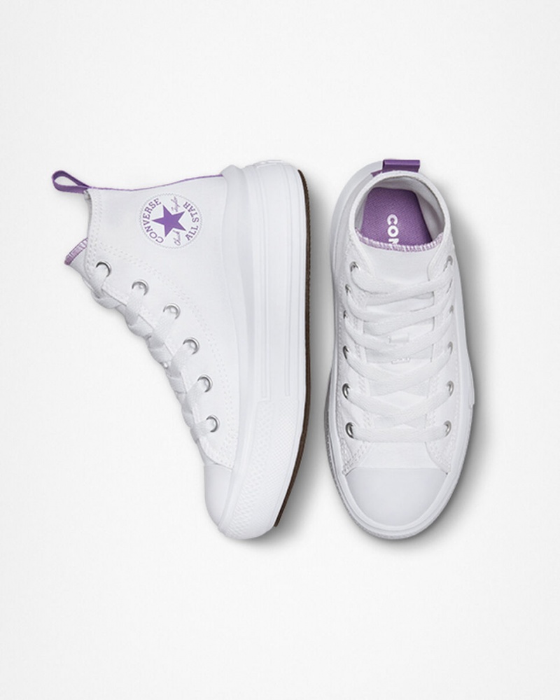 Converse Chuck Taylor All Star Move Platformie Białe Fioletowe Białe | 968413-ZLR