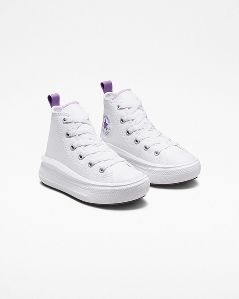 Converse Chuck Taylor All Star Move Platformie Białe Fioletowe Białe | 968413-ZLR