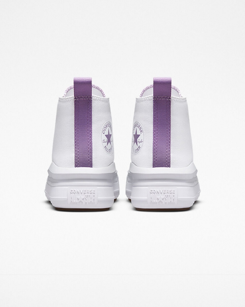 Converse Chuck Taylor All Star Move Platformie Białe Fioletowe Białe | 968413-ZLR