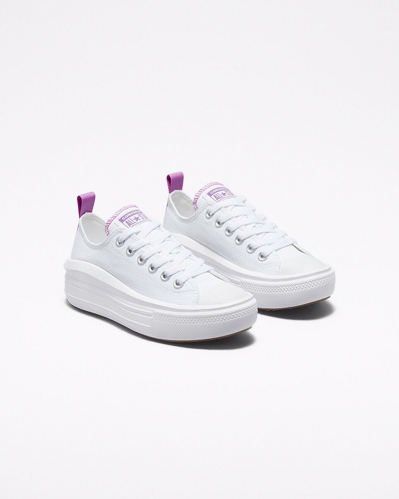Converse Chuck Taylor All Star Move Platformie Białe Fioletowe Białe | 972403-IOP