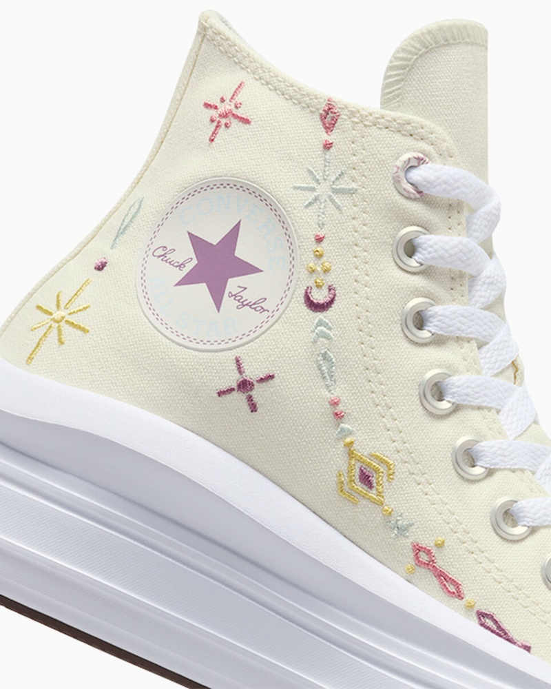 Converse Chuck Taylor All Star Move Platformie Alchemy Embroidery Białe | 631205-OET
